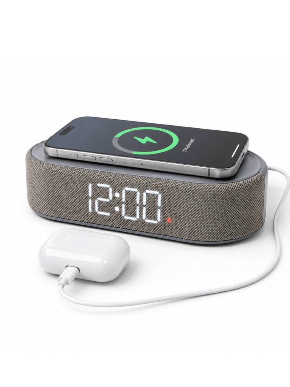 CAPELLO power tray alarm table clock wireless charger